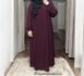 Mehroon Front Open (Button Down) Abaya With Matching Belt