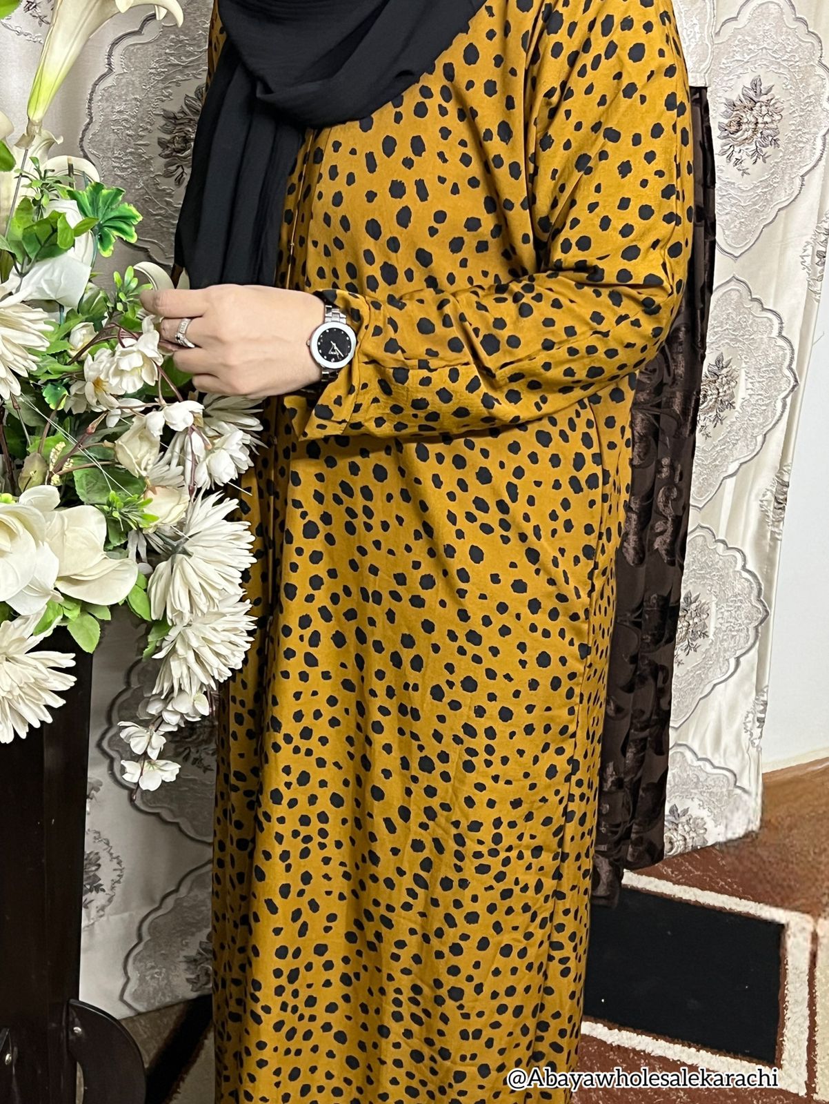 Leopard print abaya hotsell